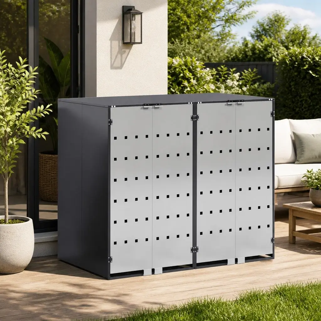 Wheelie Bin Storage Unit for 3 Outdoor Bins