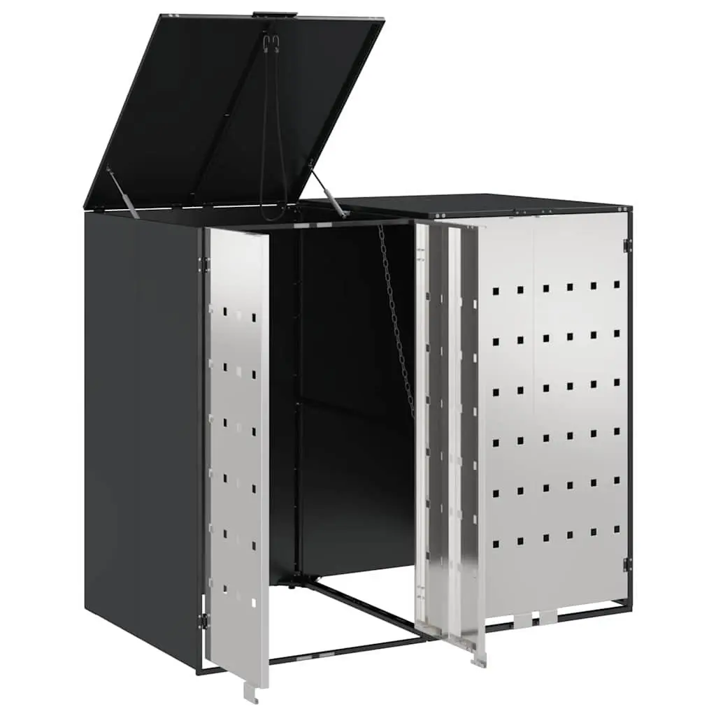 Wheelie Bin Storage Enclosure Water-resistant Expandable Anthracite for 3 Outdoor Waste Bins