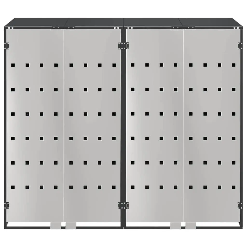 Wheelie Bin Storage Enclosure Water-resistant Expandable Anthracite for 3 Outdoor Waste Bins