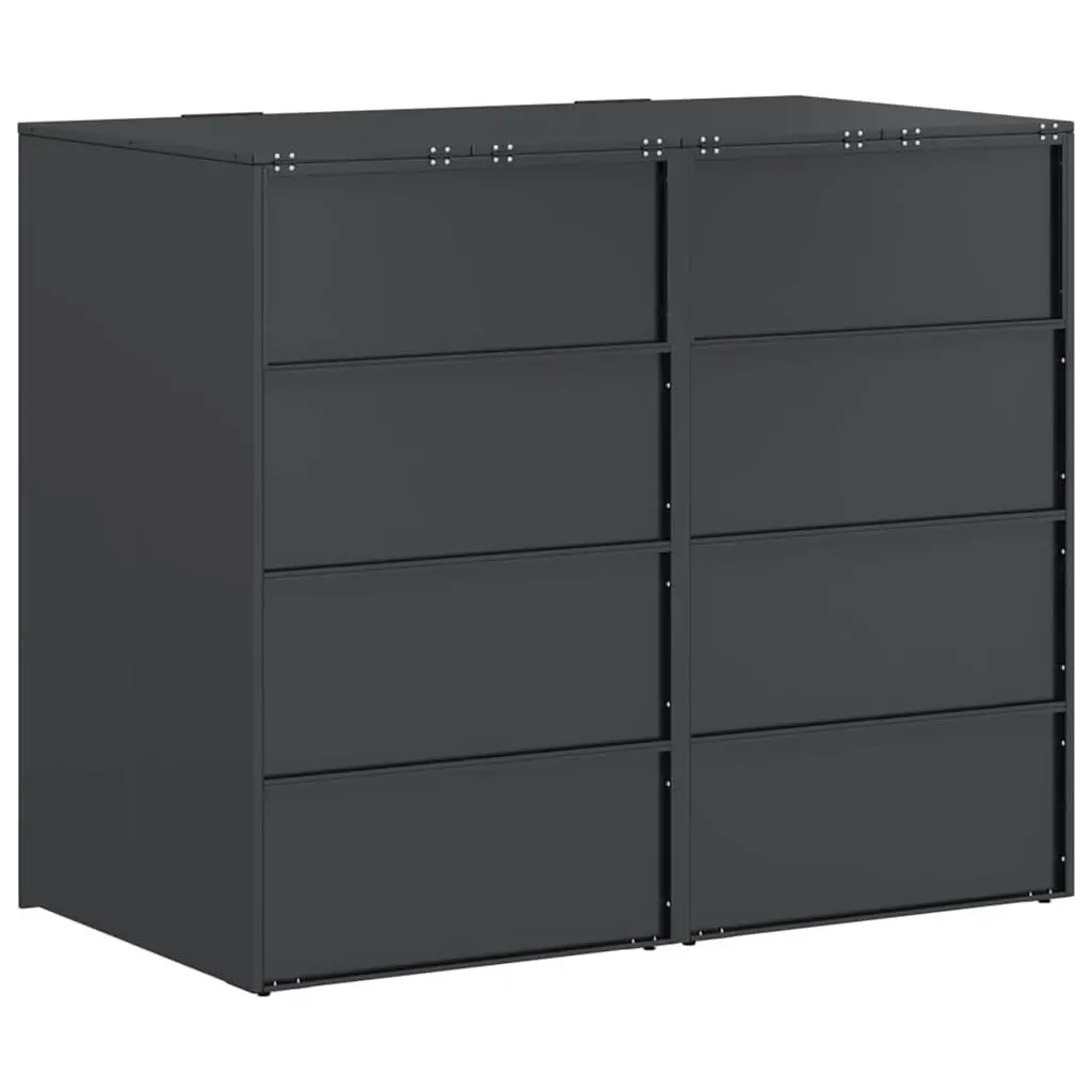 Wheelie Bin Storage Enclosure Water-resistant Expandable Anthracite for 3 Outdoor Waste Bins