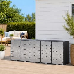 Wheelie Bin Storage for 3 Bins Anthracite Outdoor Waste Container Enclosure
