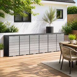 Premium Anthracite Wheelie Bin Storage for 3 Bins