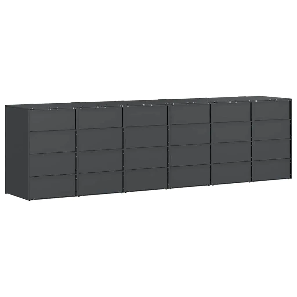 Wheelie Bin Storage Enclosure Water-resistant UV-resistant Expandable Anthracite for 3 Bins