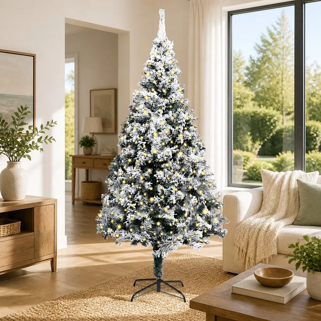 400cm Green Cone Shaped Pre-lit Christmas Tree