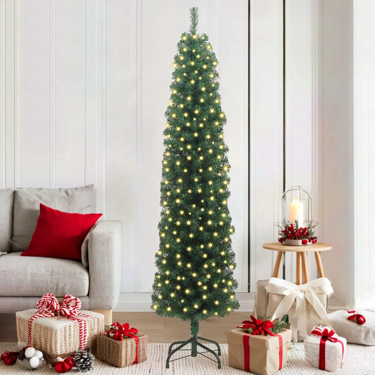 Artificial Christmas Tree PVC 180cm Green with Metal Stand