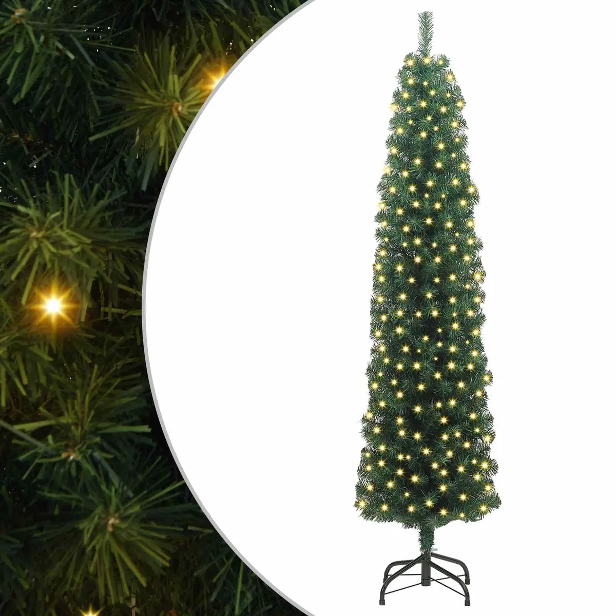Artificial Christmas Tree PVC 180cm Green with Metal Stand