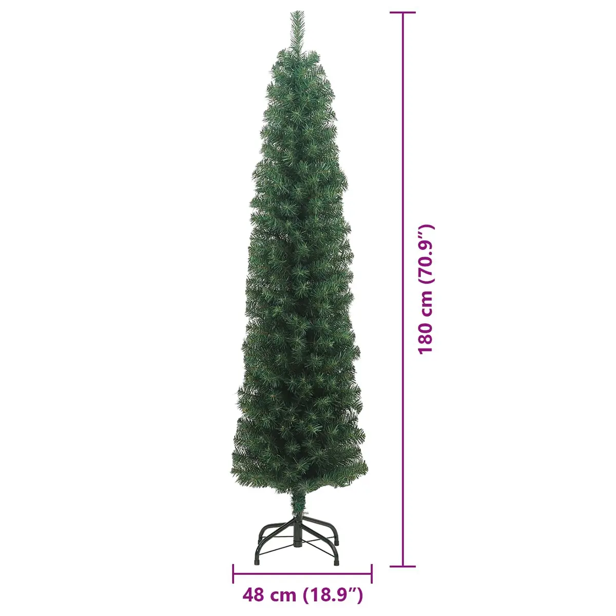 Artificial Christmas Tree PVC 180cm Green with Metal Stand