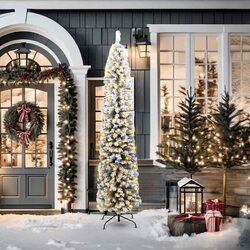 210cm Green Artificial Christmas Tree with 300 LED Lights