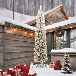 Green 240cm Cone Artificial Christmas Tree with 300 LEDs