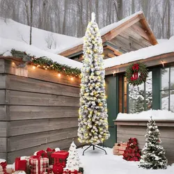 Green 240cm Cone Artificial Christmas Tree with 300 LEDs