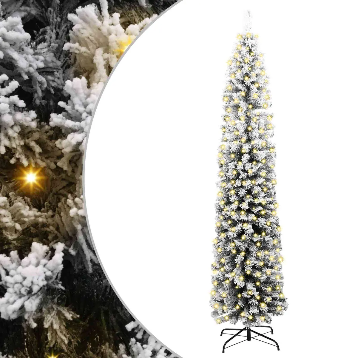 Artificial Christmas Tree PVC 240cm Green Cone with 300 LED Lights