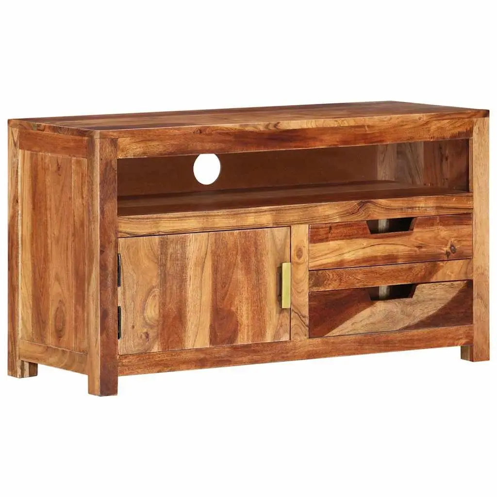 Solid Acacia Wood TV Cabinet 90x34.5x50 cm Lowboard