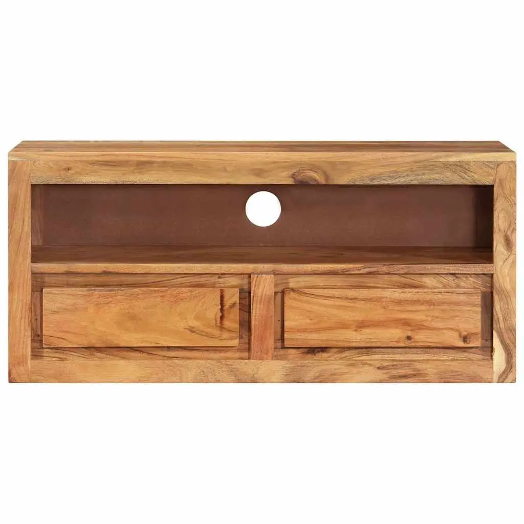 Entertainment Stand Solid Wood Acacia Brown Storage Shelf 88x30x40cm TV Cabinet
