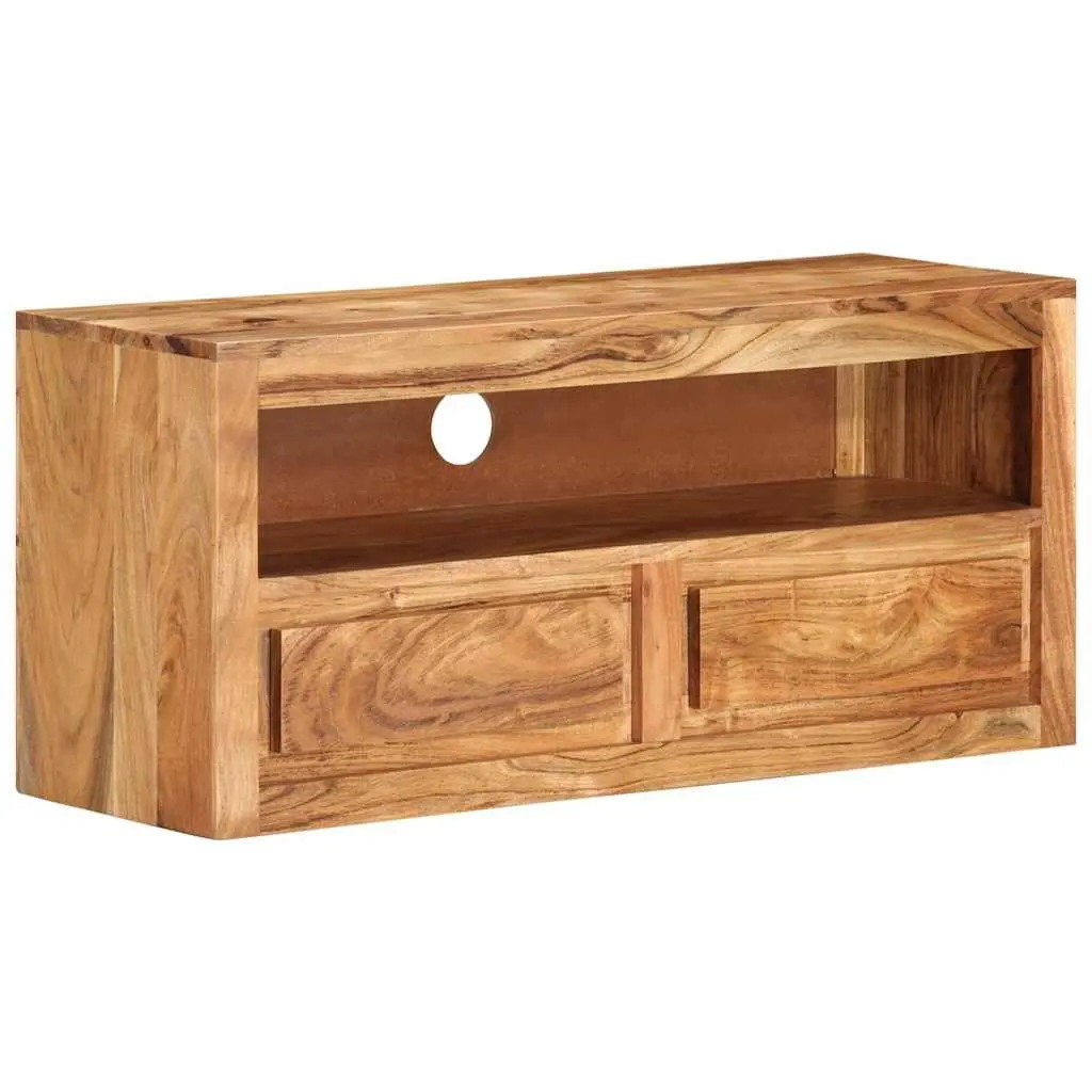 Entertainment Stand Solid Wood Acacia Brown Storage Shelf 88x30x40cm TV Cabinet