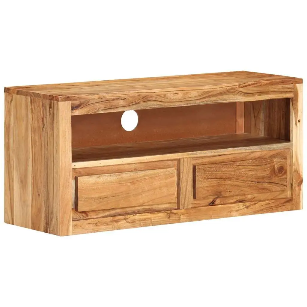 Entertainment Stand Solid Wood Acacia Brown Storage Shelf 88x30x40cm TV Cabinet
