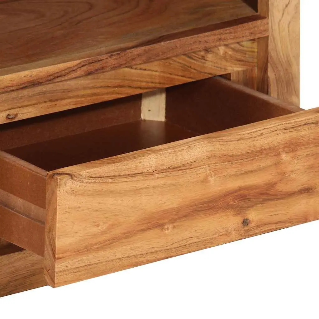 Entertainment Stand Solid Wood Acacia Brown Storage Shelf 88x30x40cm TV Cabinet
