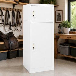 Saddle Cabinet Storage Locker 2 Door Horse Tack Equestrian Compartment White