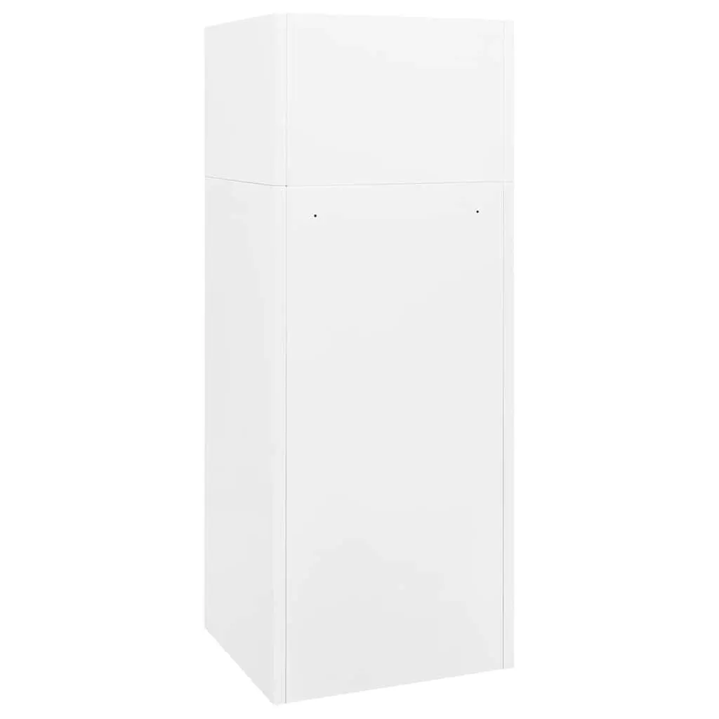 White Saddle Cabinet with Lockable Doors