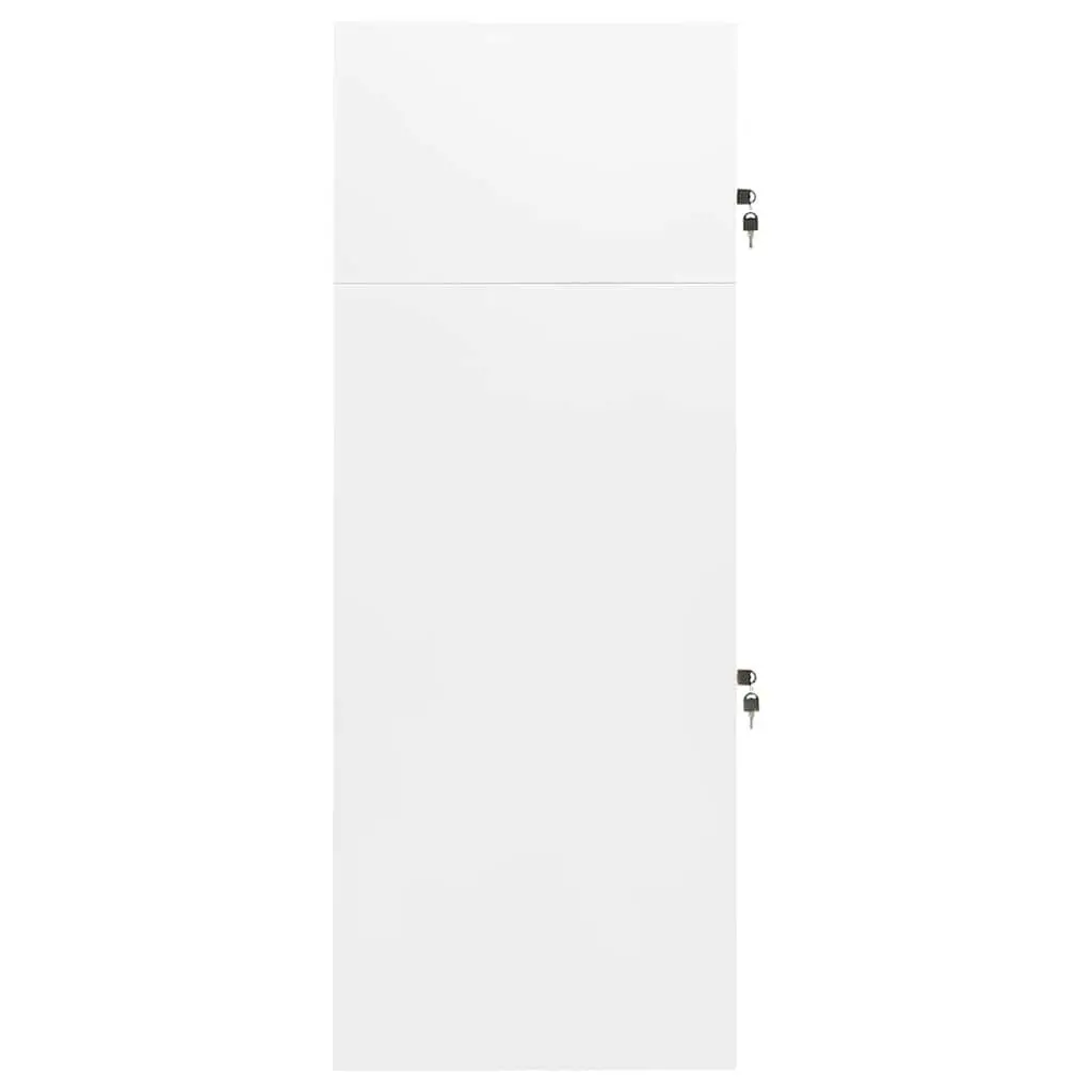White Saddle Cabinet with Lockable Doors