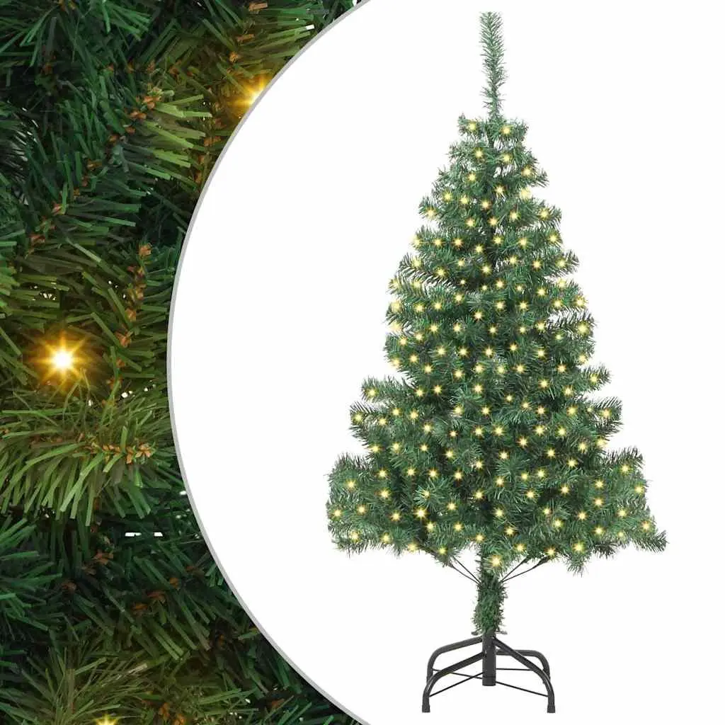 Artificial Christmas Tree PVC 180cm Green Cone Shape with LED Lights