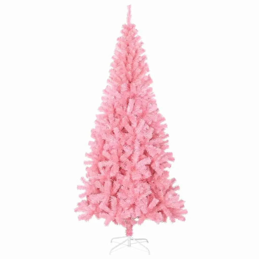 Pink Artificial Christmas Tree 180cm 300 LED Lights PVC Cone Design Indoor