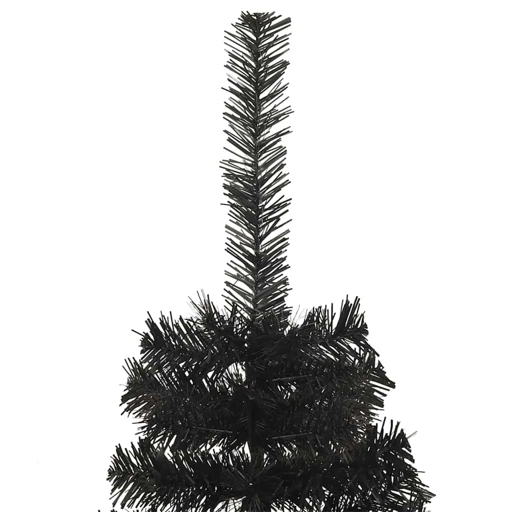 Artificial Christmas Tree PVC 180cm Black with 300 LED Lights