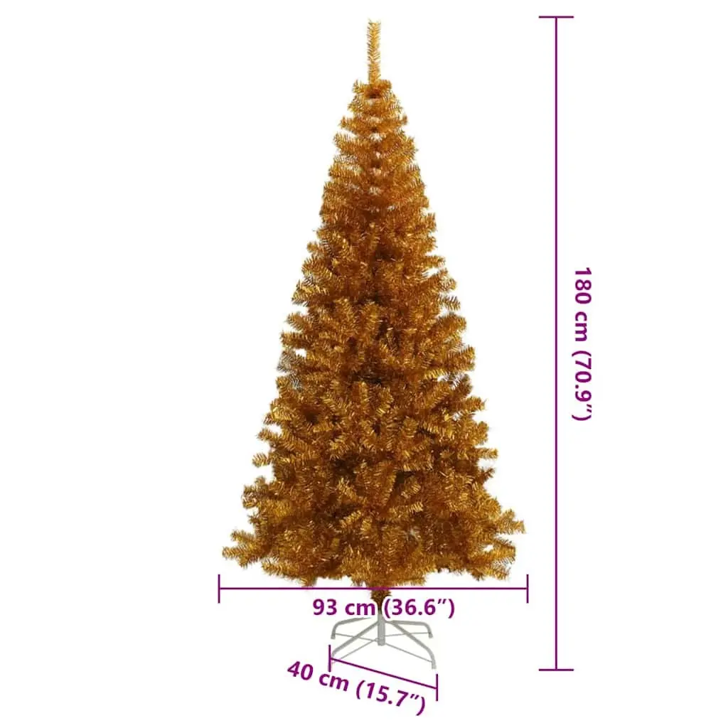 Artificial Christmas Tree PVC 180cm Gold Cone Shape Indoor Outdoor