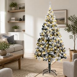 Artificial Christmas Tree White 180cm Cone Shape LED String Lights USB Powered