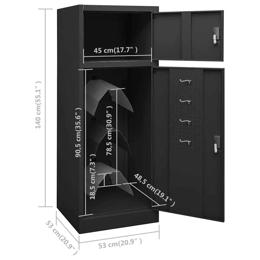 Saddle Cabinet in Anthracite 53x53x140cm