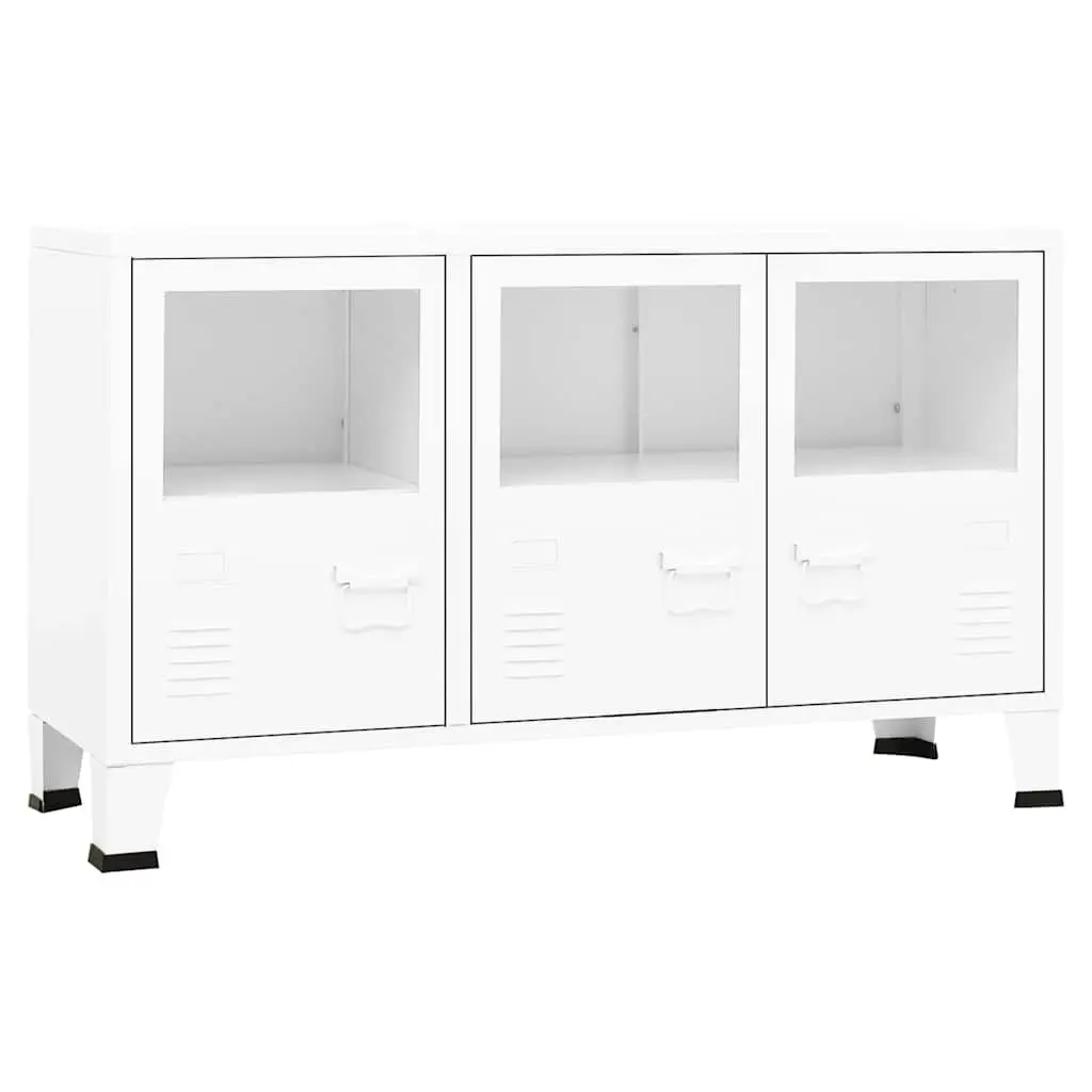 Sideboard Metal Glass 105W x 35D x 62H cm White