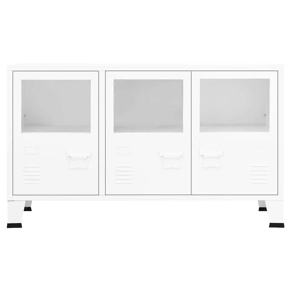 Sideboard Metal Glass 105W x 35D x 62H cm White