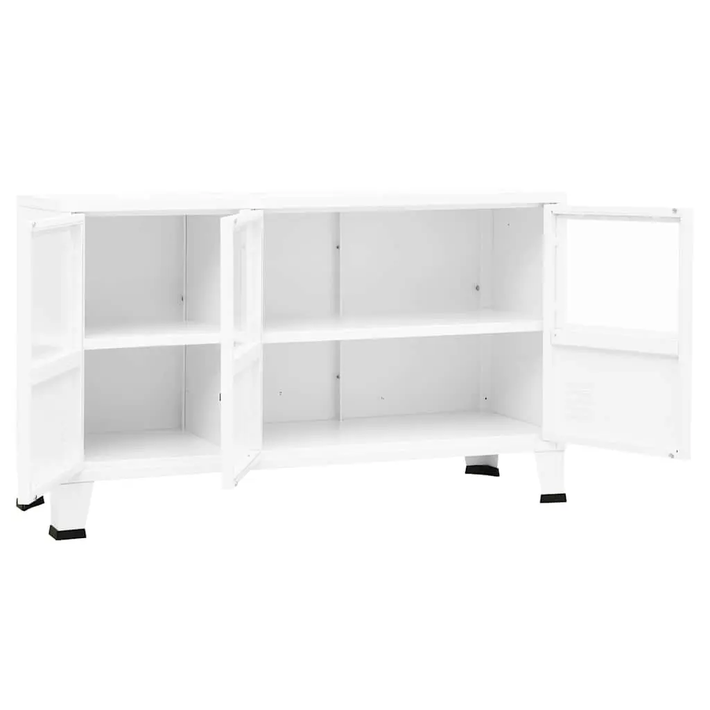 Sideboard Metal Glass 105W x 35D x 62H cm White