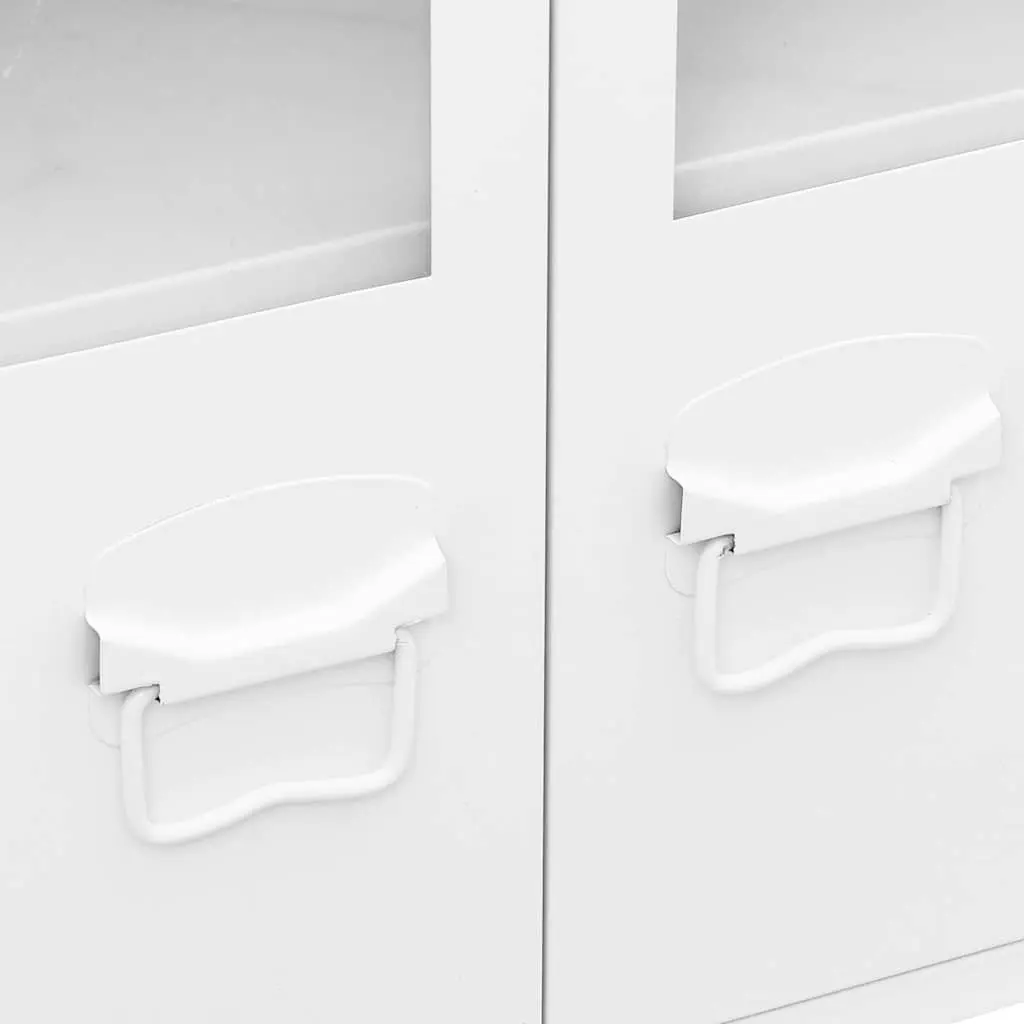 Sideboard Metal Glass 105W x 35D x 62H cm White