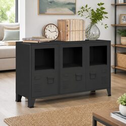 Durable Industrial Sideboard Storage Cabinet in Anthracite