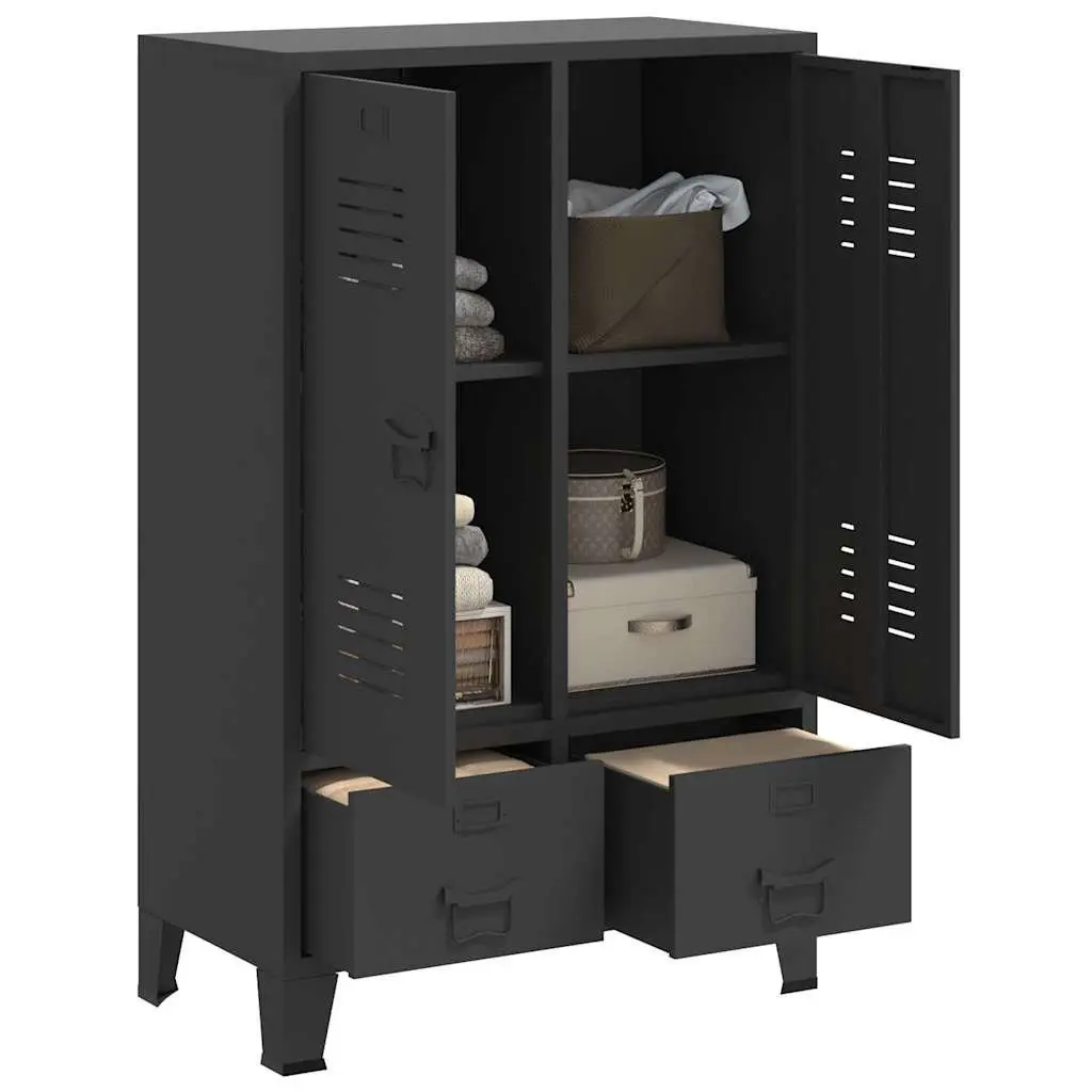 Anthracite Industrial Storage Wardrobe 67x35x107cm