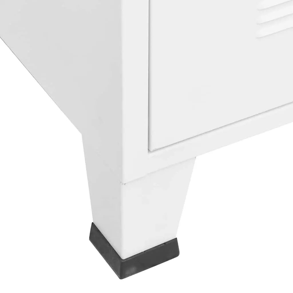 Metal Wardrobe Cabinet Industrial White 90x50x180 cm