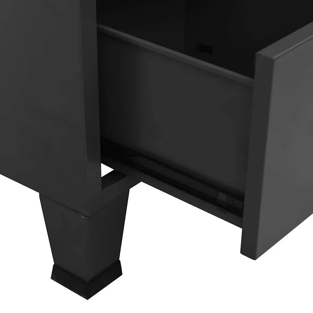 Metal Wardrobe Storage Cabinet Anthracite 90W x 50D x 180H cm