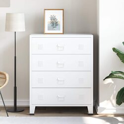 4-Drawer Industrial Metal Storage Cabinet in White