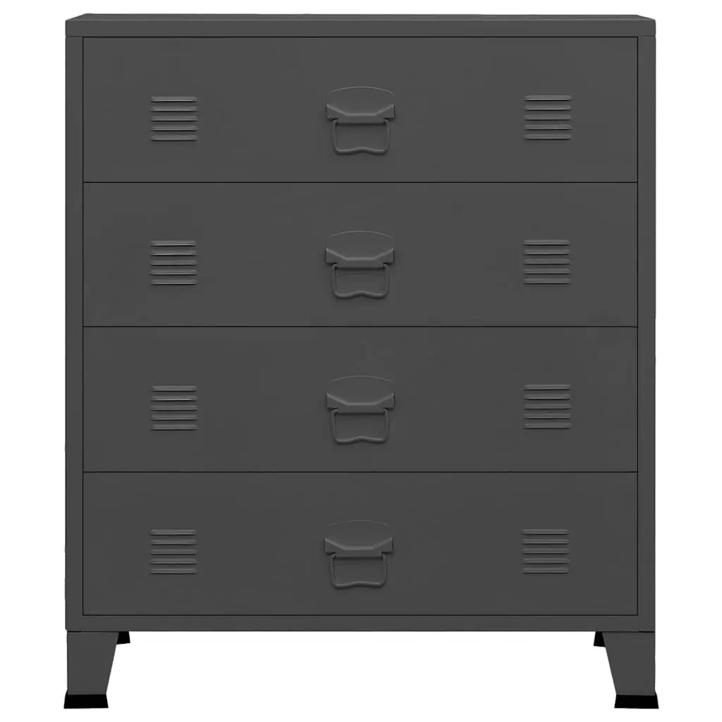Metal Drawer Cabinet 4 Drawers Anthracite