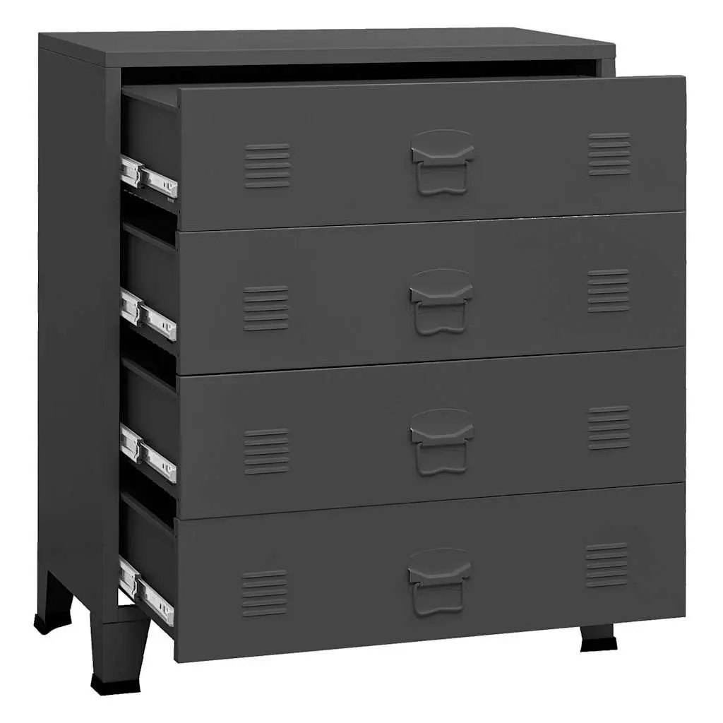 Metal Drawer Cabinet 4 Drawers Anthracite