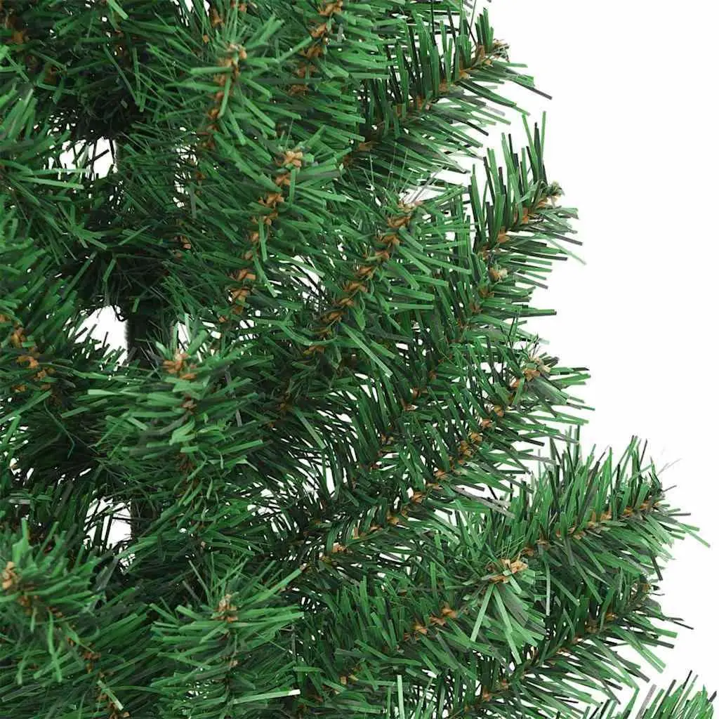Artificial Christmas Tree PVC 180 cm Green Cone Pre-lit LED Warm White Lights