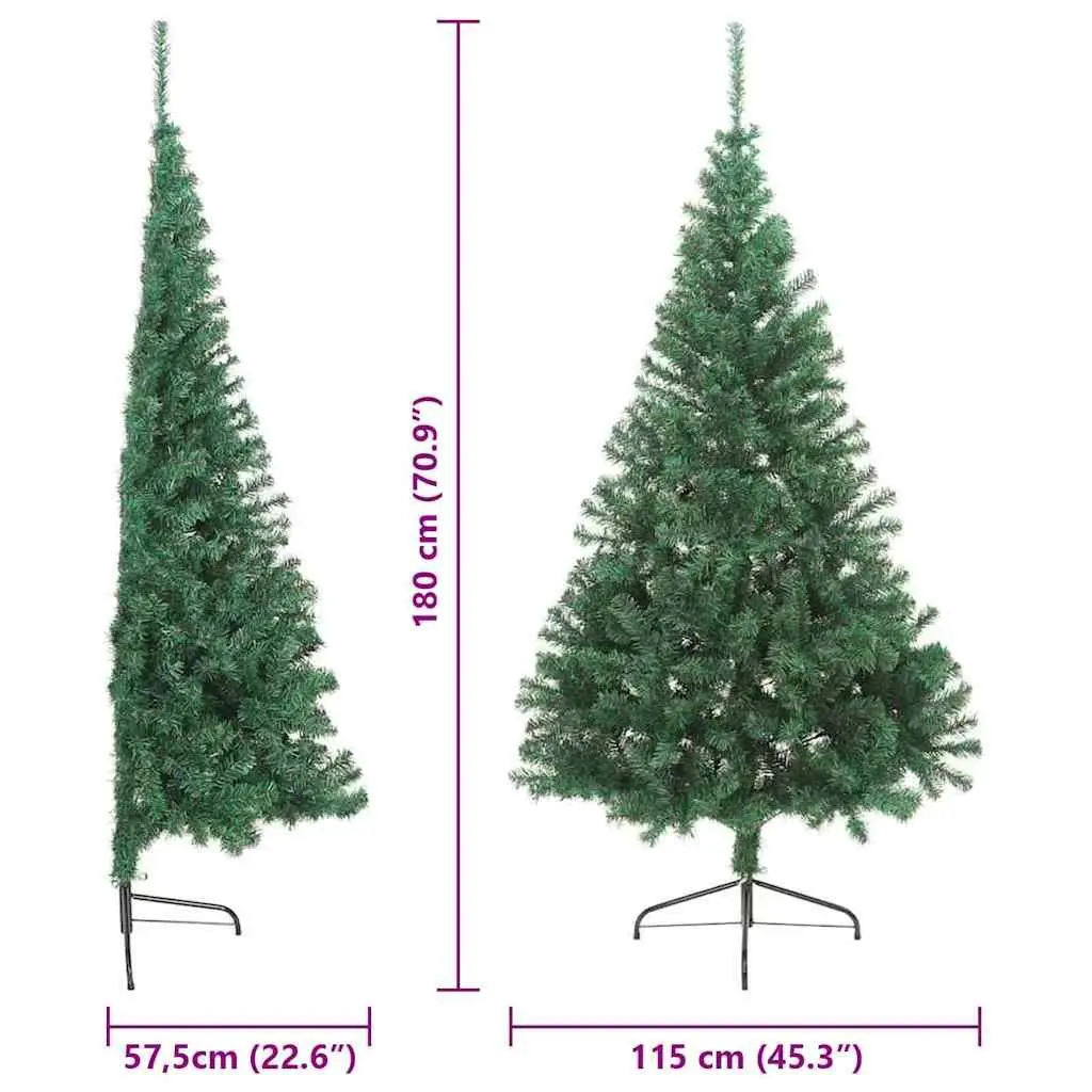 Artificial Christmas Tree PVC 180 cm Green Cone Pre-lit LED Warm White Lights