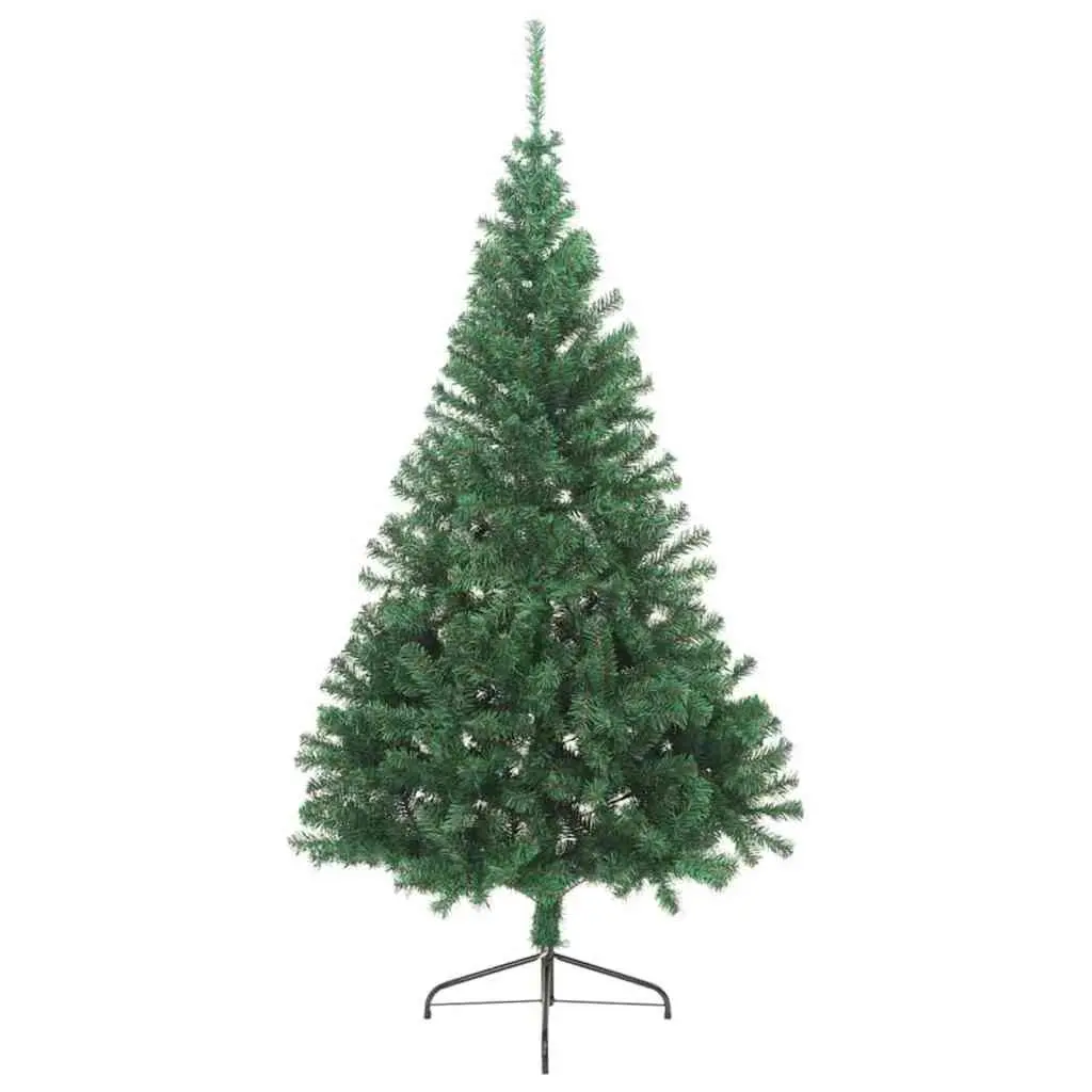 Artificial Christmas Tree PVC 240cm Green Cone Shape Pre-lit LED Indoor Outdoor