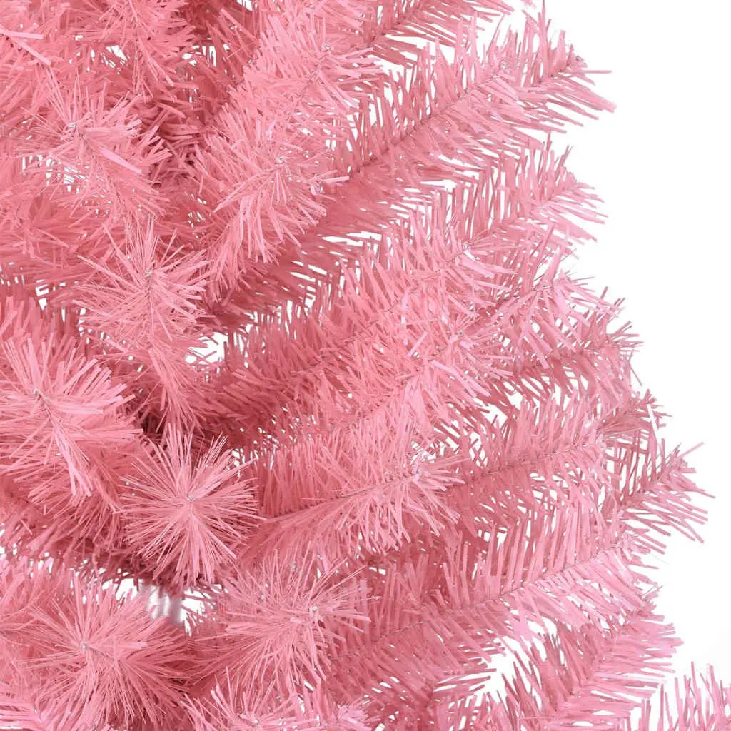 Artificial Christmas Tree PVC 150cm Pink Pre-lit with 150 LED Lights Cone Shape