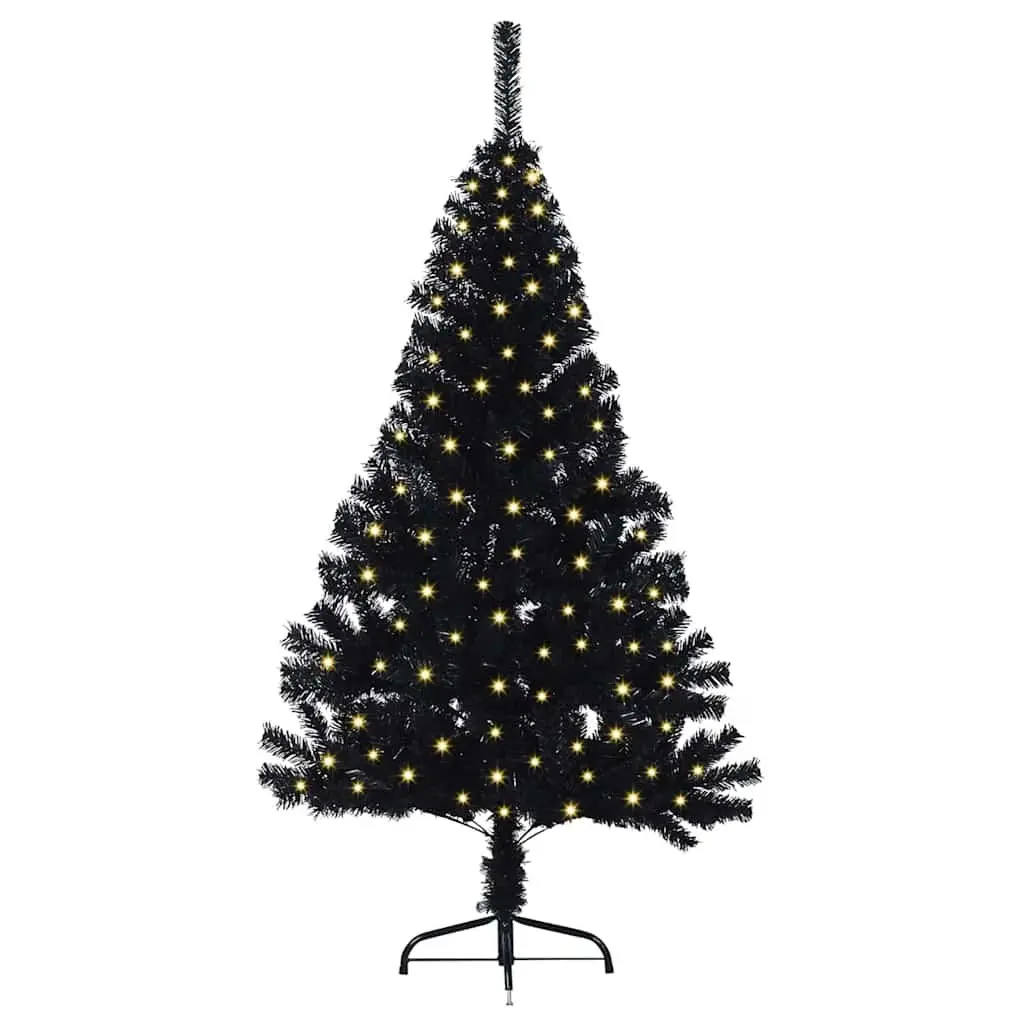 Black Cone Christmas Tree 150cm with LED Lights