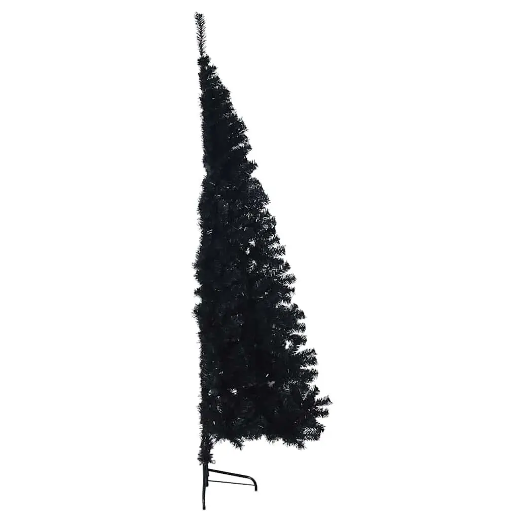 Artificial Christmas Tree PVC 180cm Black Pre-lit LED Lights Cone Shape Indoor Outdoor