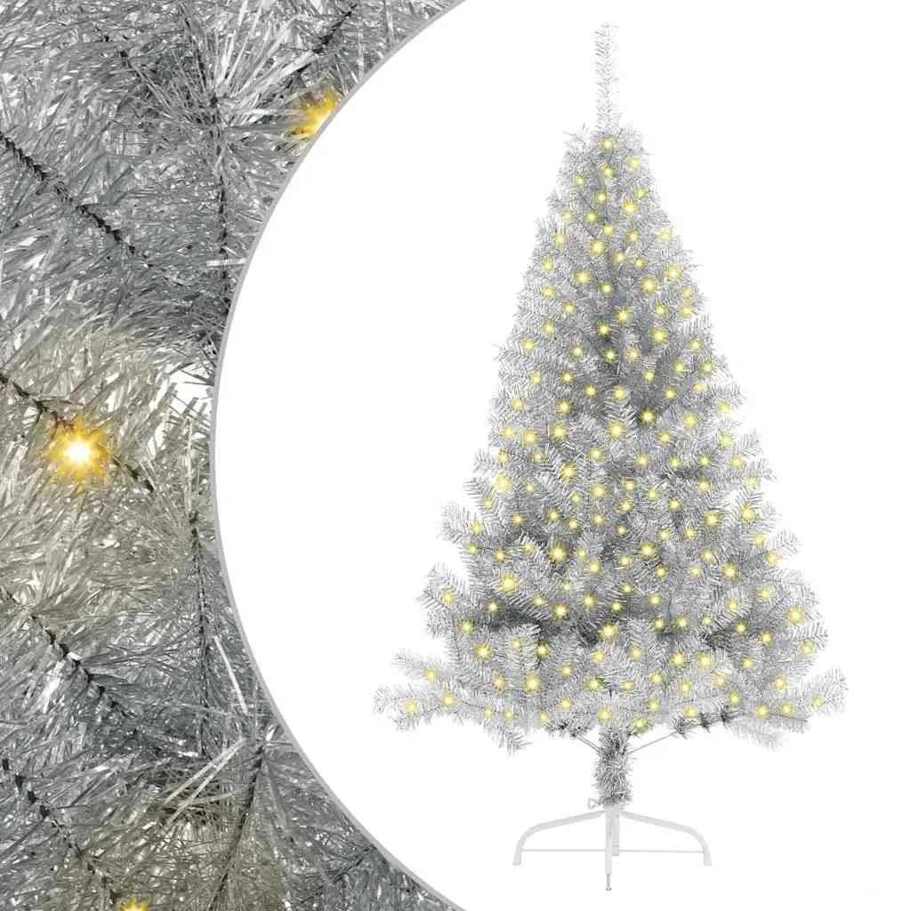180cm Silver Cone Pre-lit Christmas Tree