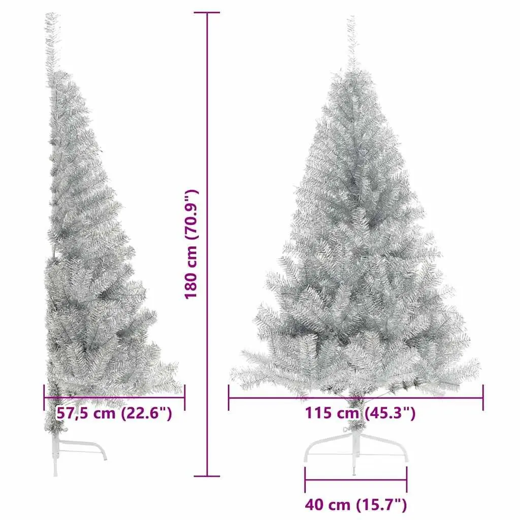 180cm Silver Cone Pre-lit Christmas Tree