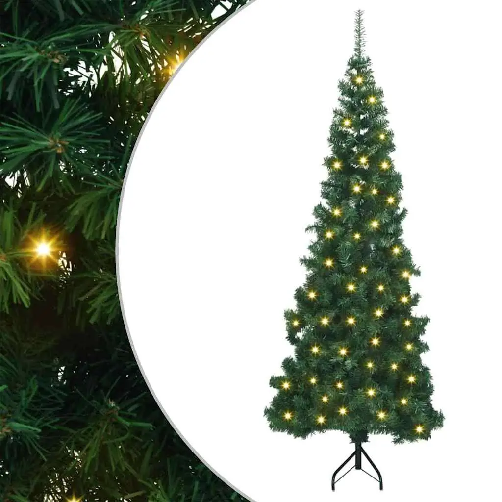 180cm Corner Artificial Christmas Tree with LED Lights