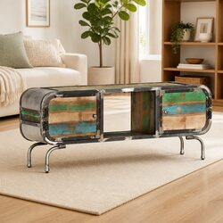 Distinctive Multicolour TV Cabinet with Solid Wood Design
